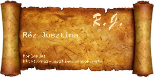 Réz Jusztina névjegykártya